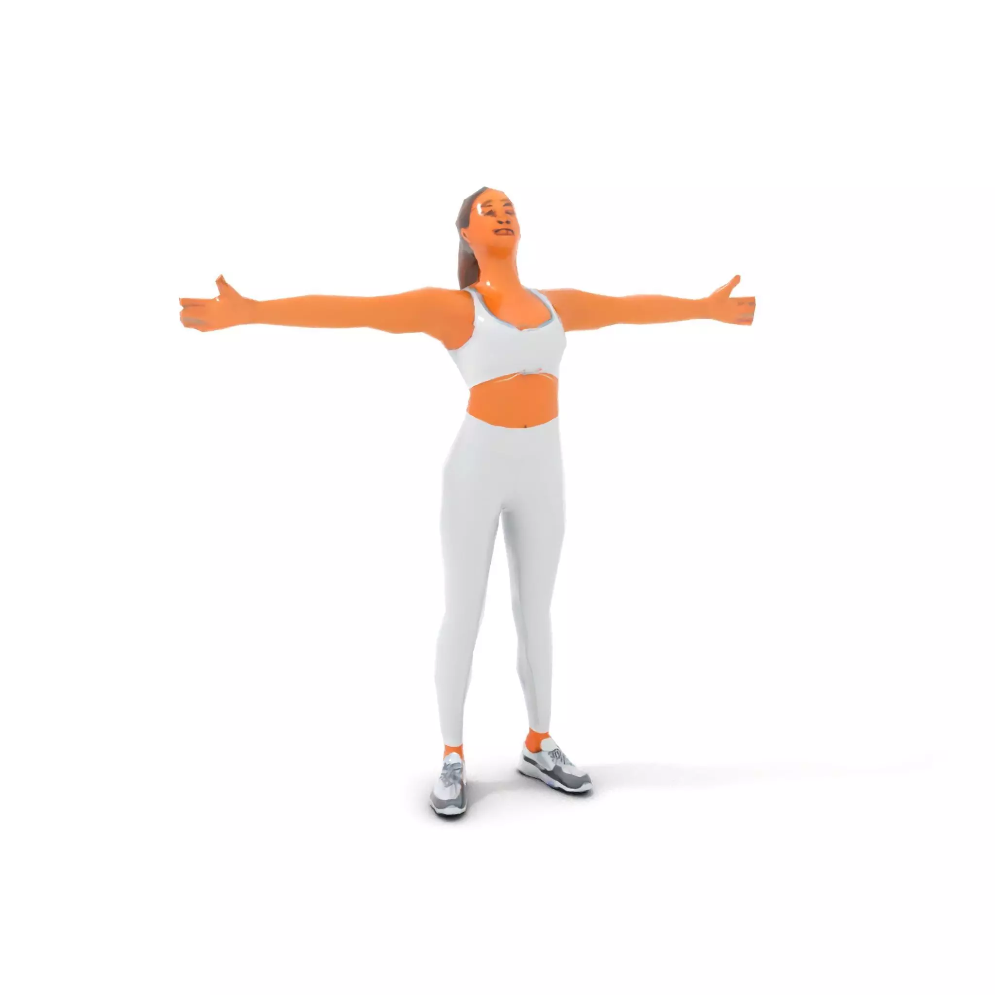 Athletic Woman Fitness model pack Low-poly 3D model_7