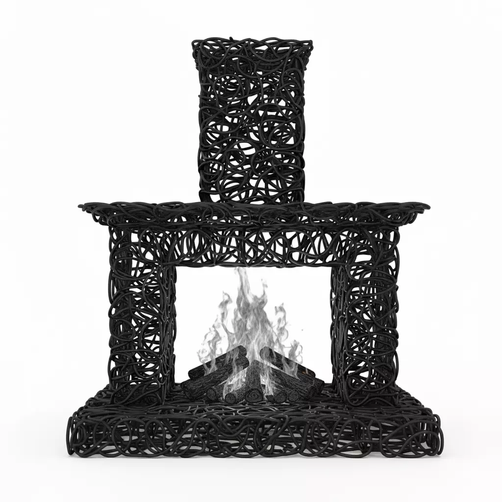 3D Christmas Fireplace Model 3D print model_0