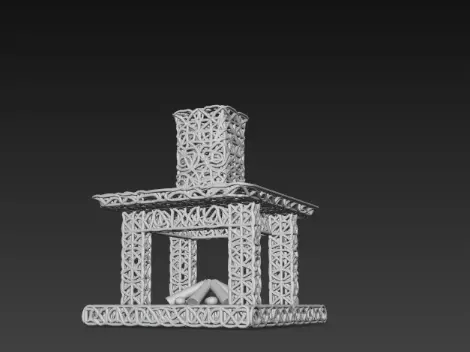 3D Christmas Fireplace Model 3D print model_3
