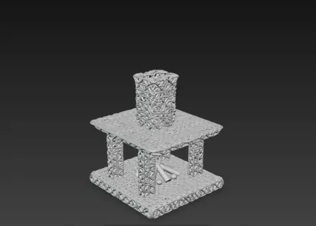 3D Christmas Fireplace Model 3D print model_5