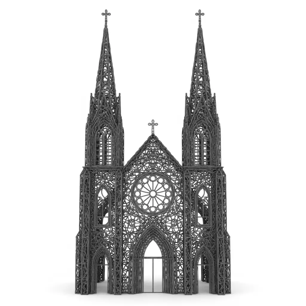 3D Christmas Church Model 3D print model_0