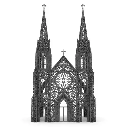 3D Christmas Church Model 3D print model