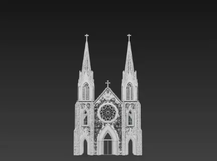 3D Christmas Church Model 3D print model_1
