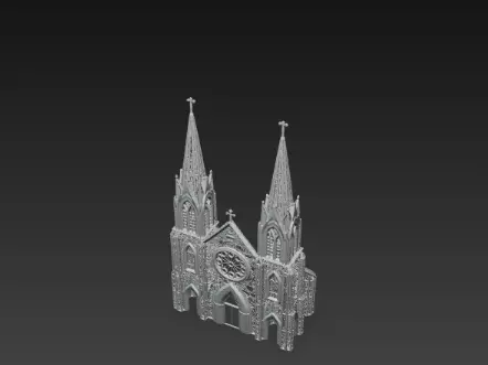 3D Christmas Church Model 3D print model_11