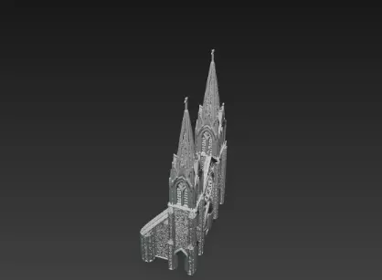 3D Christmas Church Model 3D print model_12