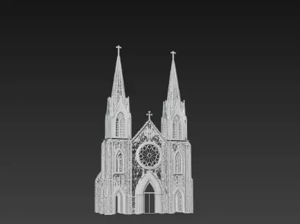 3D Christmas Church Model 3D print model_2