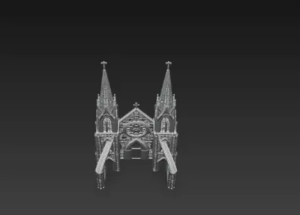 3D Christmas Church Model 3D print model_13
