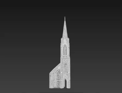 3D Christmas Church Model 3D print model_5