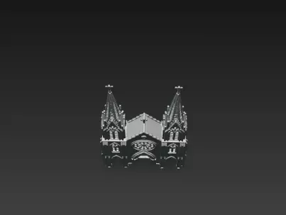 3D Winter Church Architecture 3D print model_8
