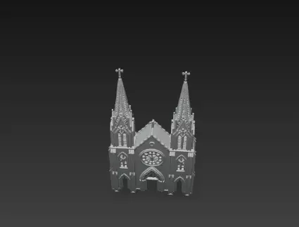 3D Winter Church Architecture 3D print model_7