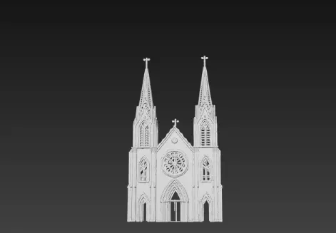 3D Winter Church Architecture 3D print model_1