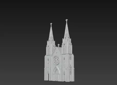 3D Winter Church Architecture 3D print model_4