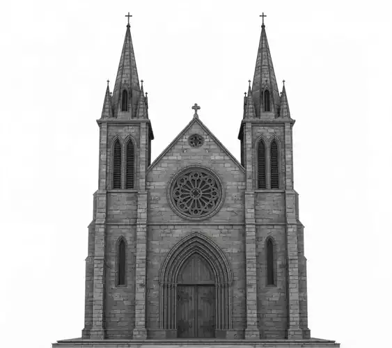 3D Winter Church Architecture 3D print model