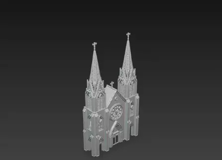 3D Winter Church Architecture 3D print model_5