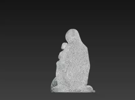 3D Virgin Mary Holding Baby Jesus Statue 3D print model_7