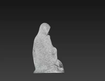 3D Virgin Mary Holding Baby Jesus Statue 3D print model_5