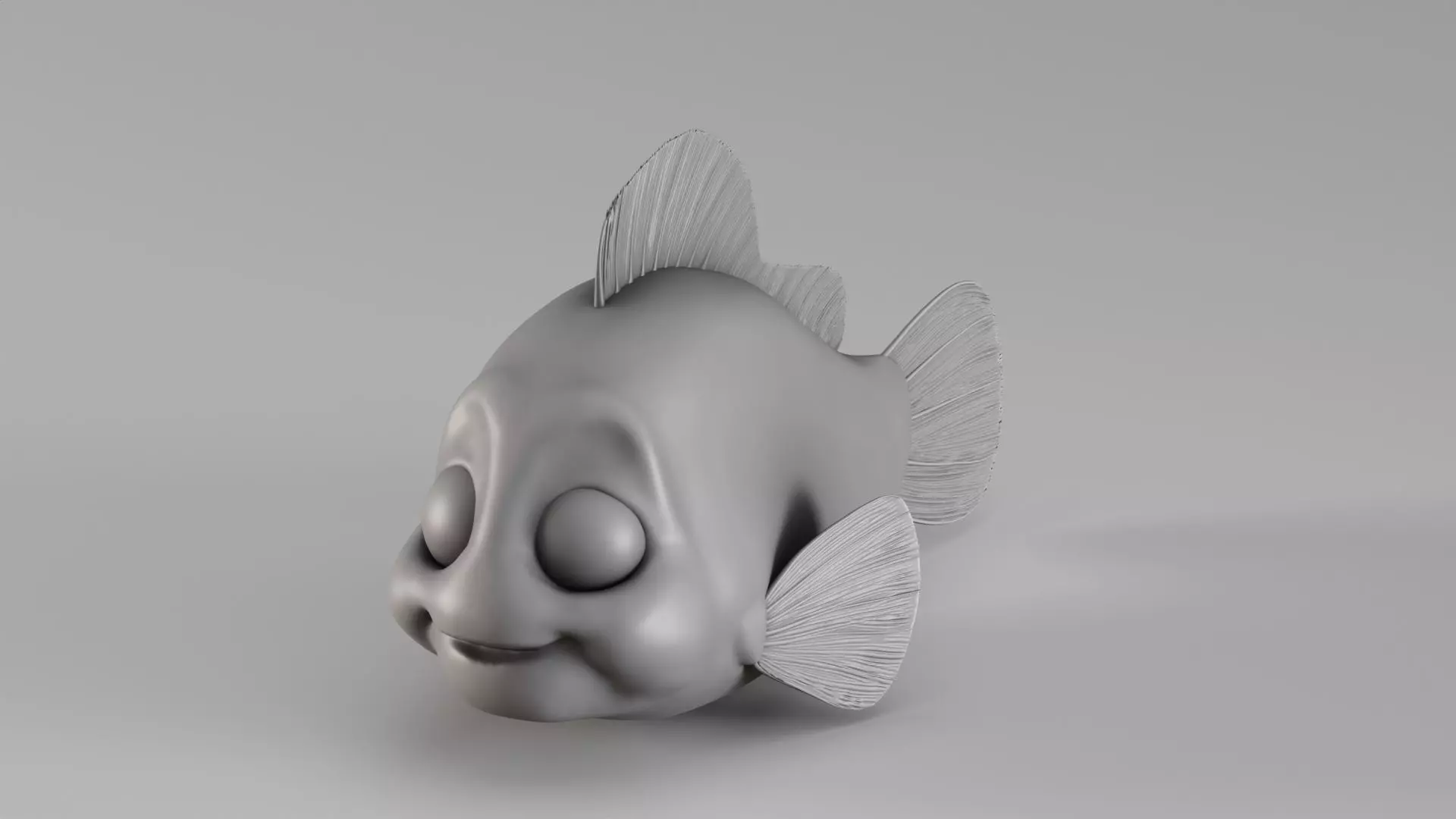 S00058 Cartoon Fish 3D print model