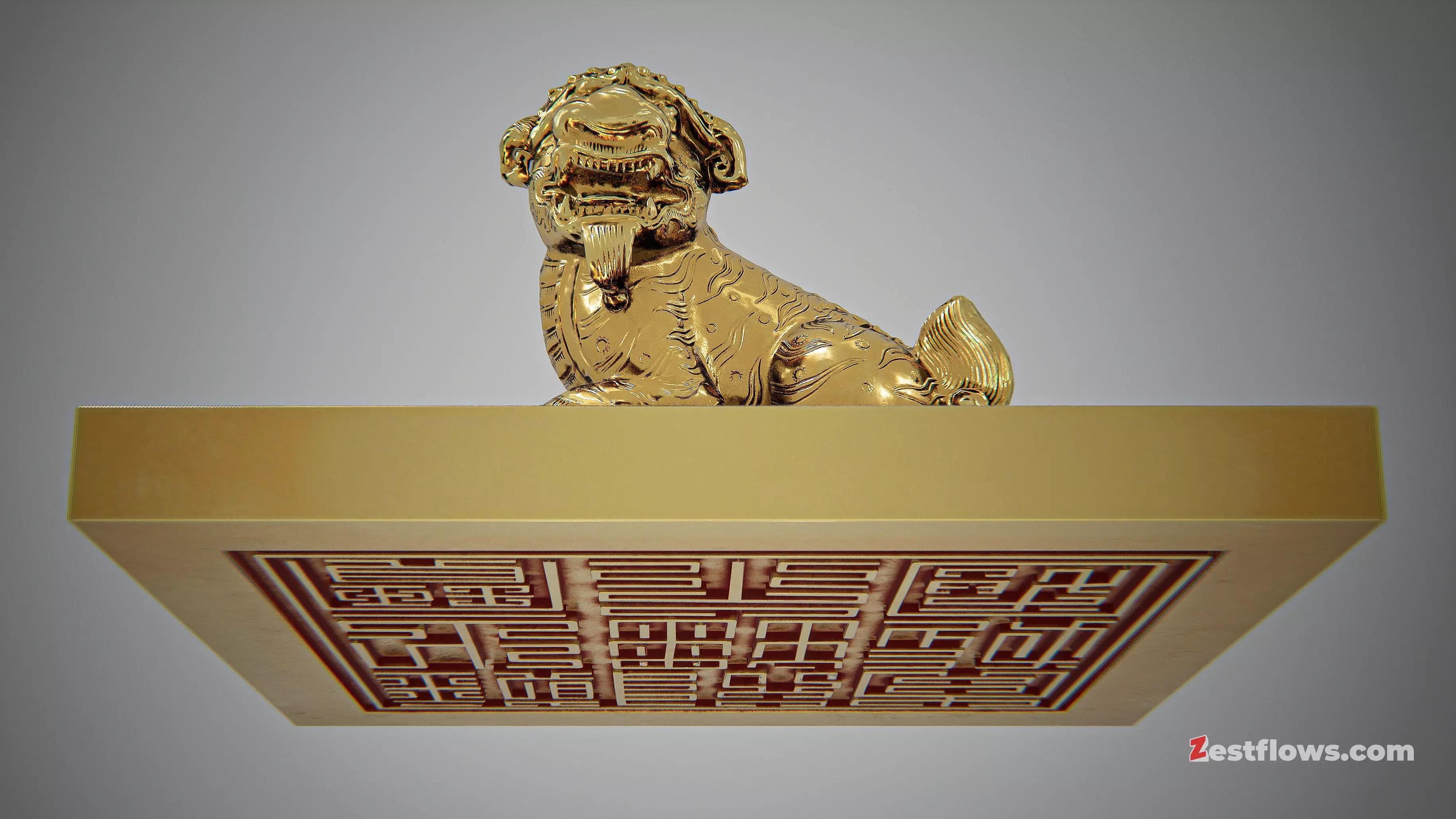 Great Viet Kingdom Golden Seal - 1709 Low-poly 3D model_0