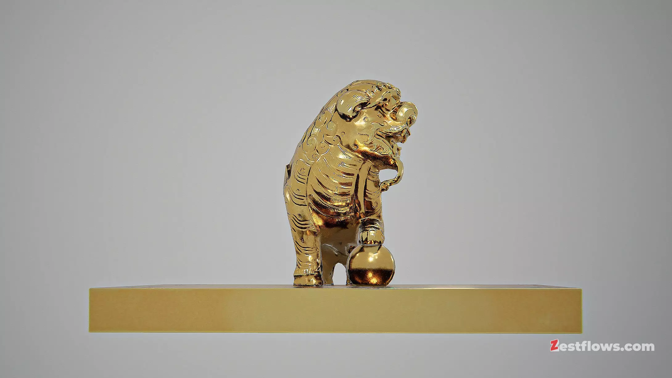 Great Viet Kingdom Golden Seal - 1709 Low-poly 3D model_3