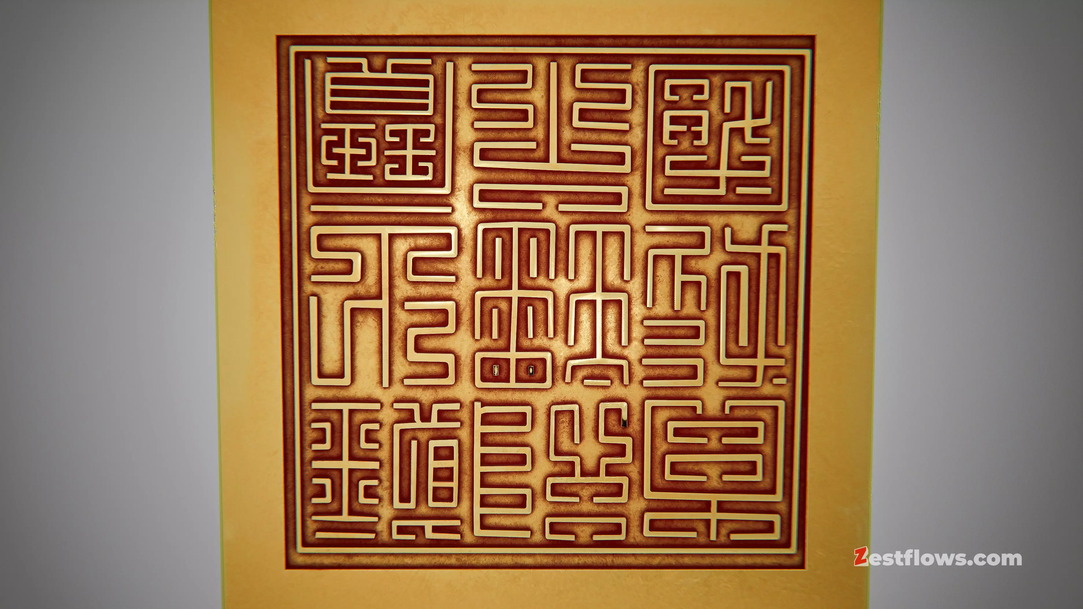 Great Viet Kingdom Golden Seal - 1709 Low-poly 3D model_12