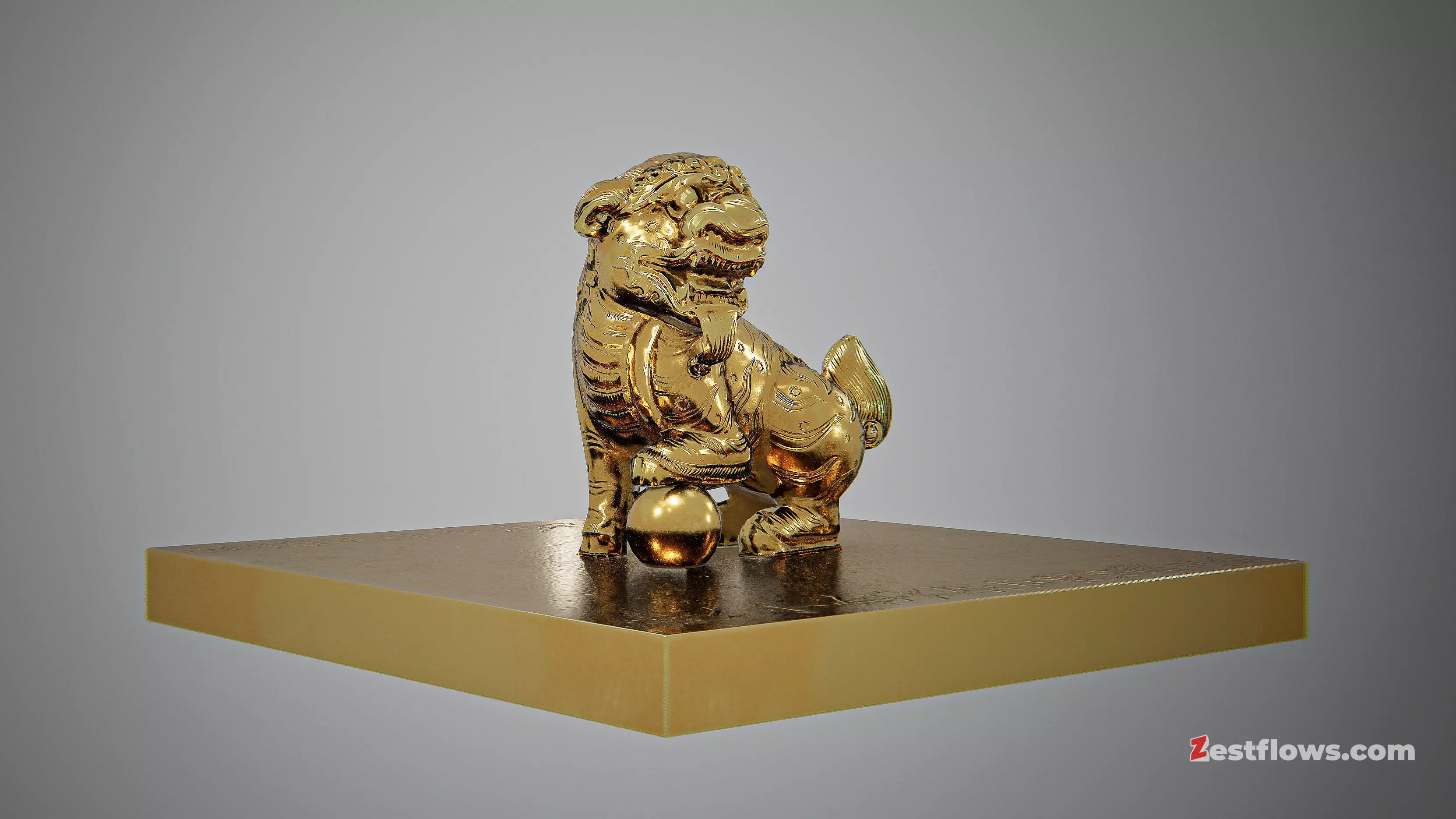 Great Viet Kingdom Golden Seal - 1709 Low-poly 3D model_2