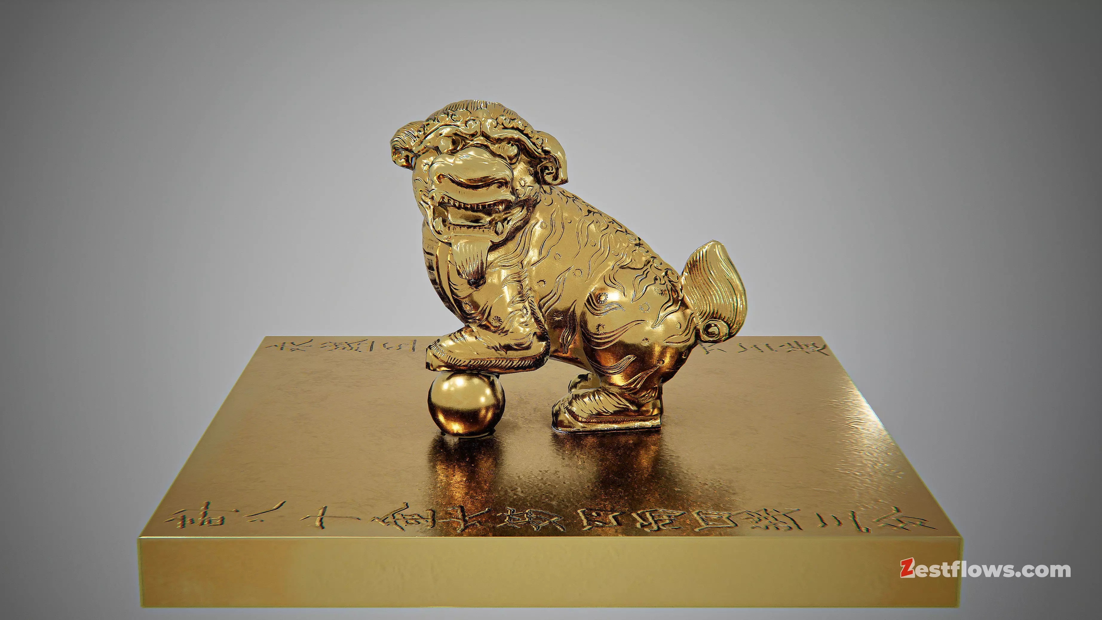 Great Viet Kingdom Golden Seal - 1709 Low-poly 3D model_8