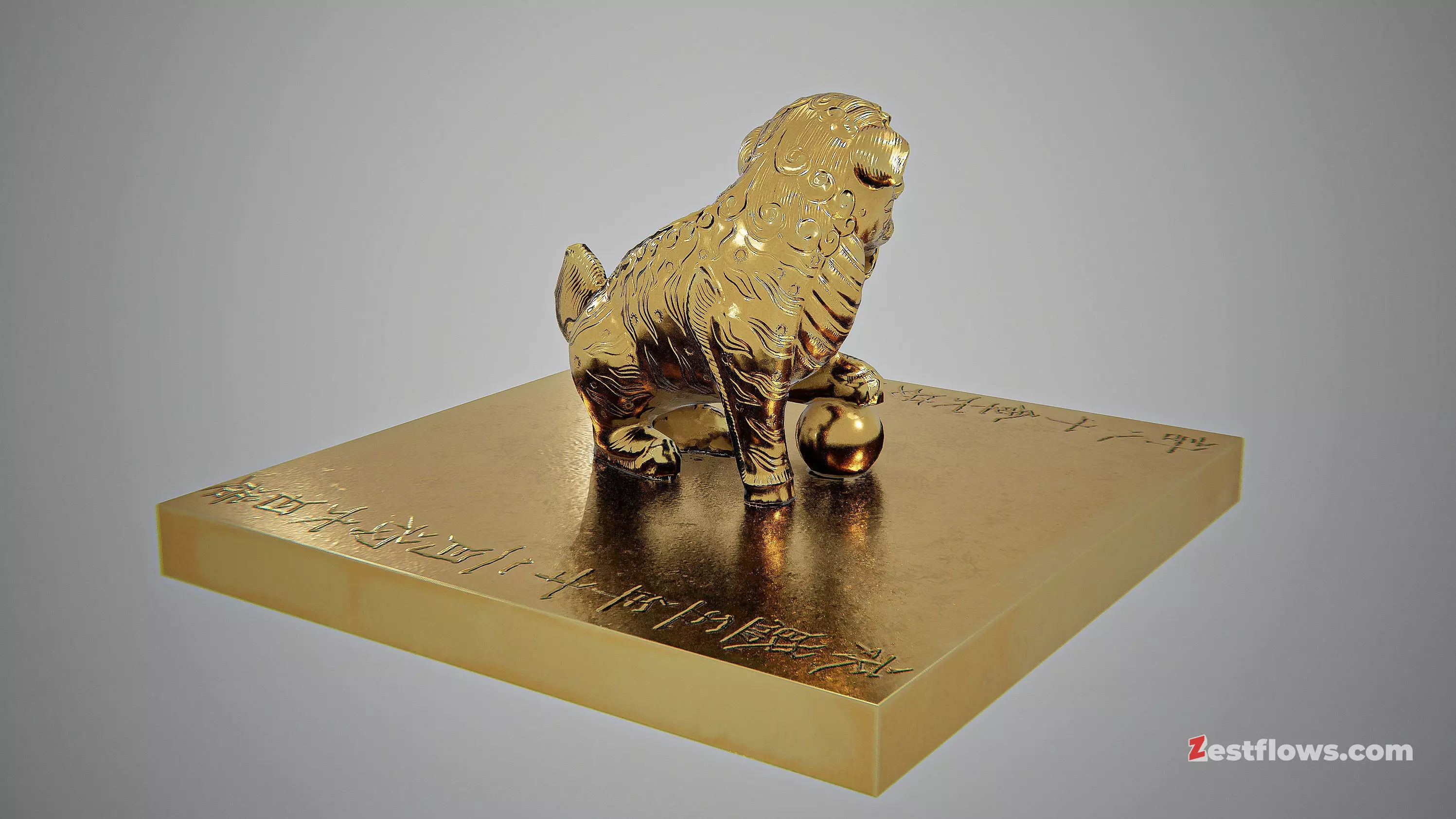 Great Viet Kingdom Golden Seal - 1709 Low-poly 3D model_4