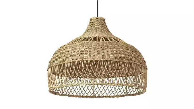 New wicker round tulip skirt rattan light 3D model