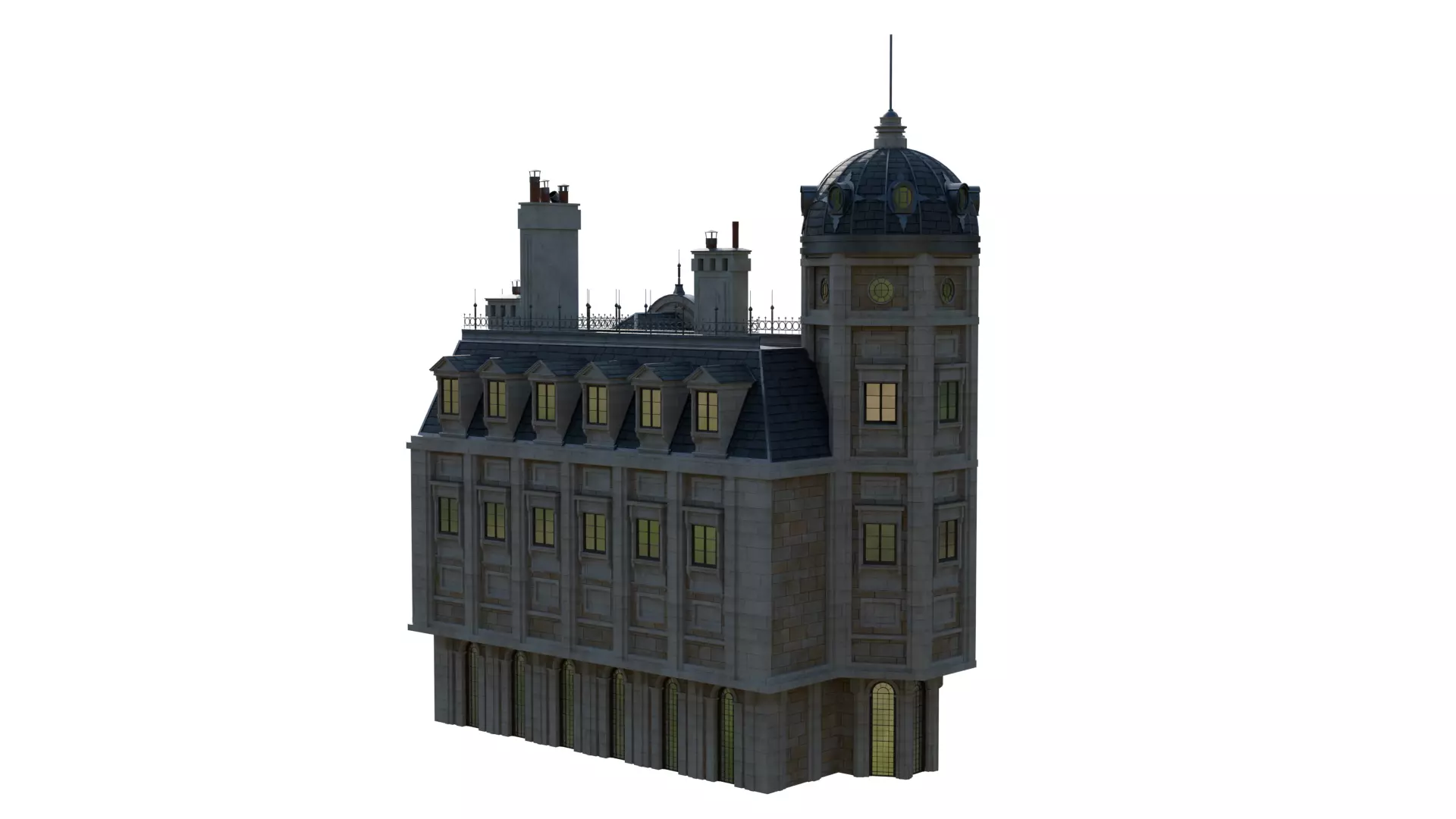 Classical European Building - House 26 3D model_5