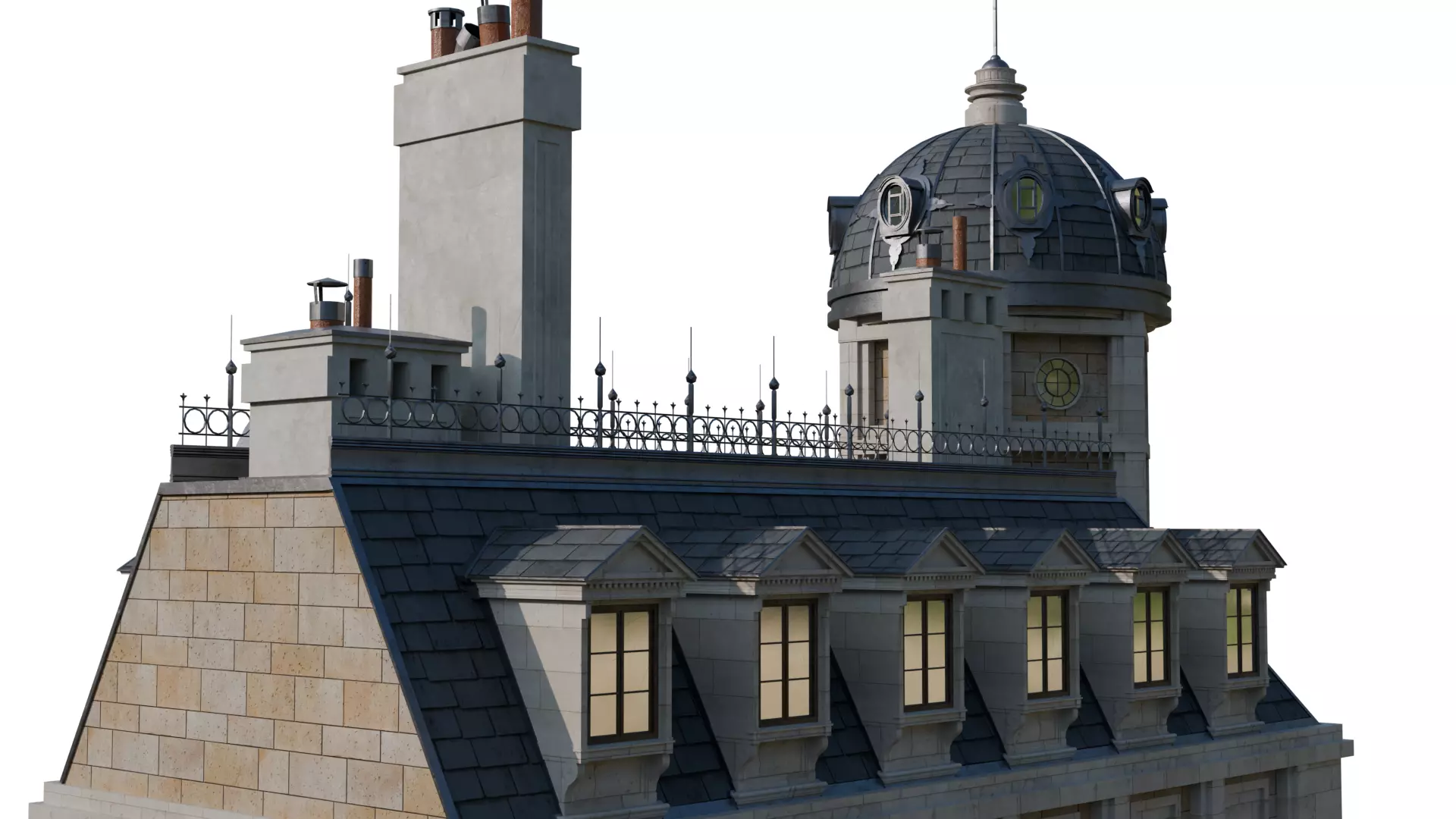 Classical European Building - House 26 3D model_7