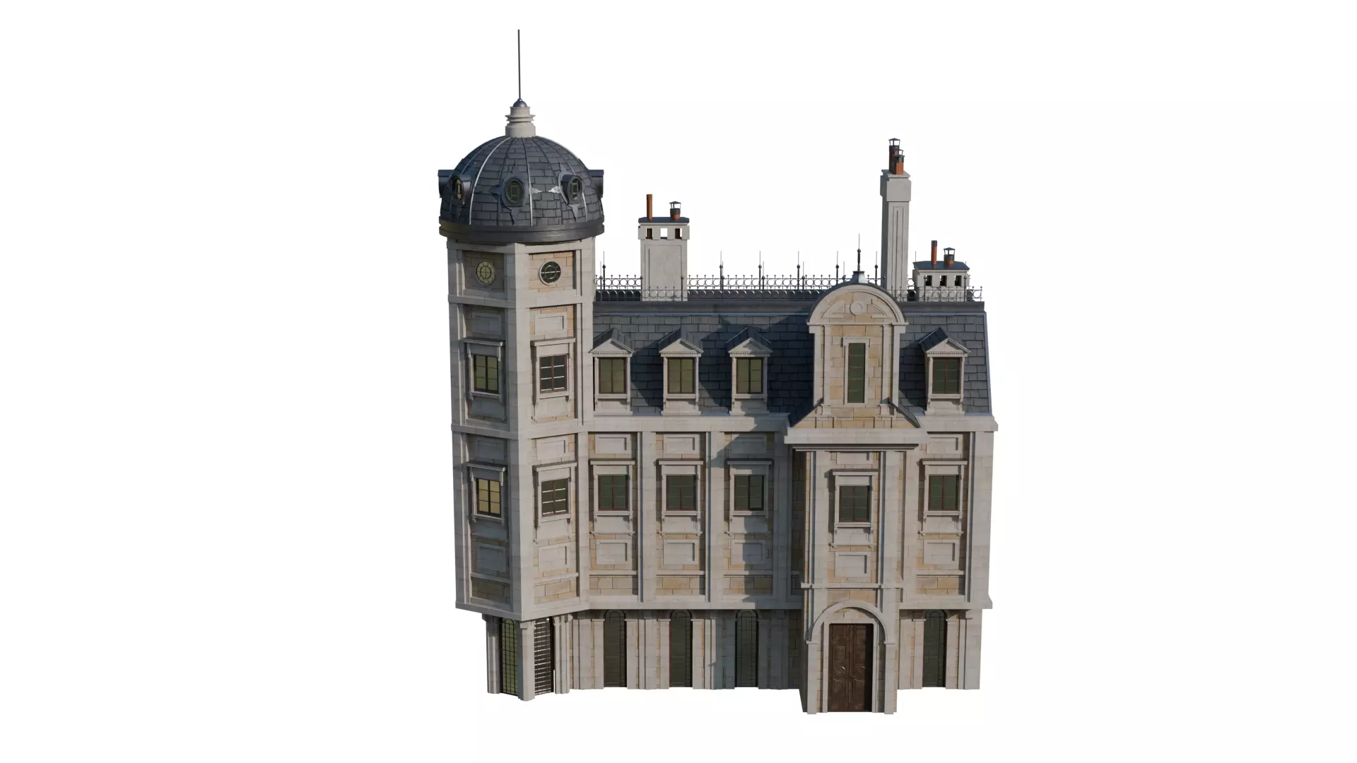 Classical European Building - House 26 3D model_3