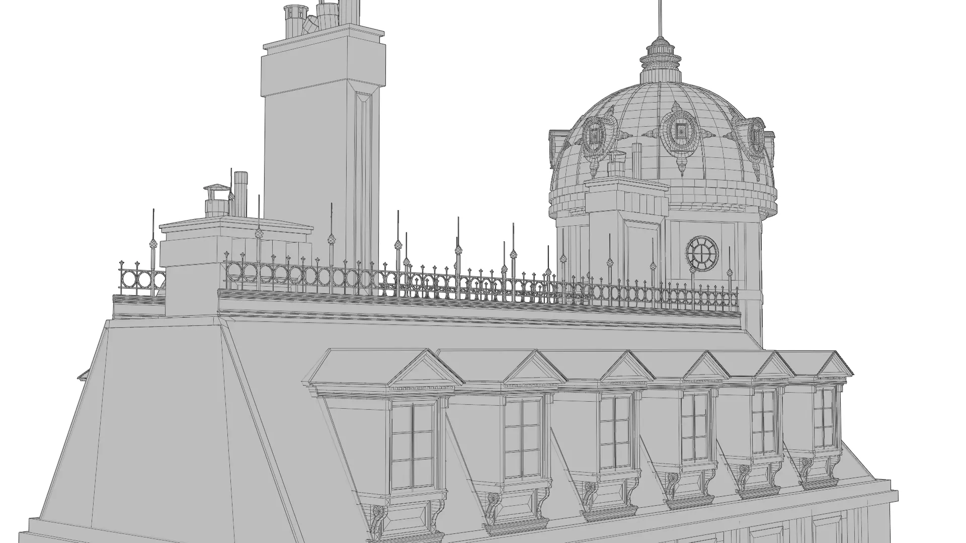 Classical European Building - House 26 3D model_13