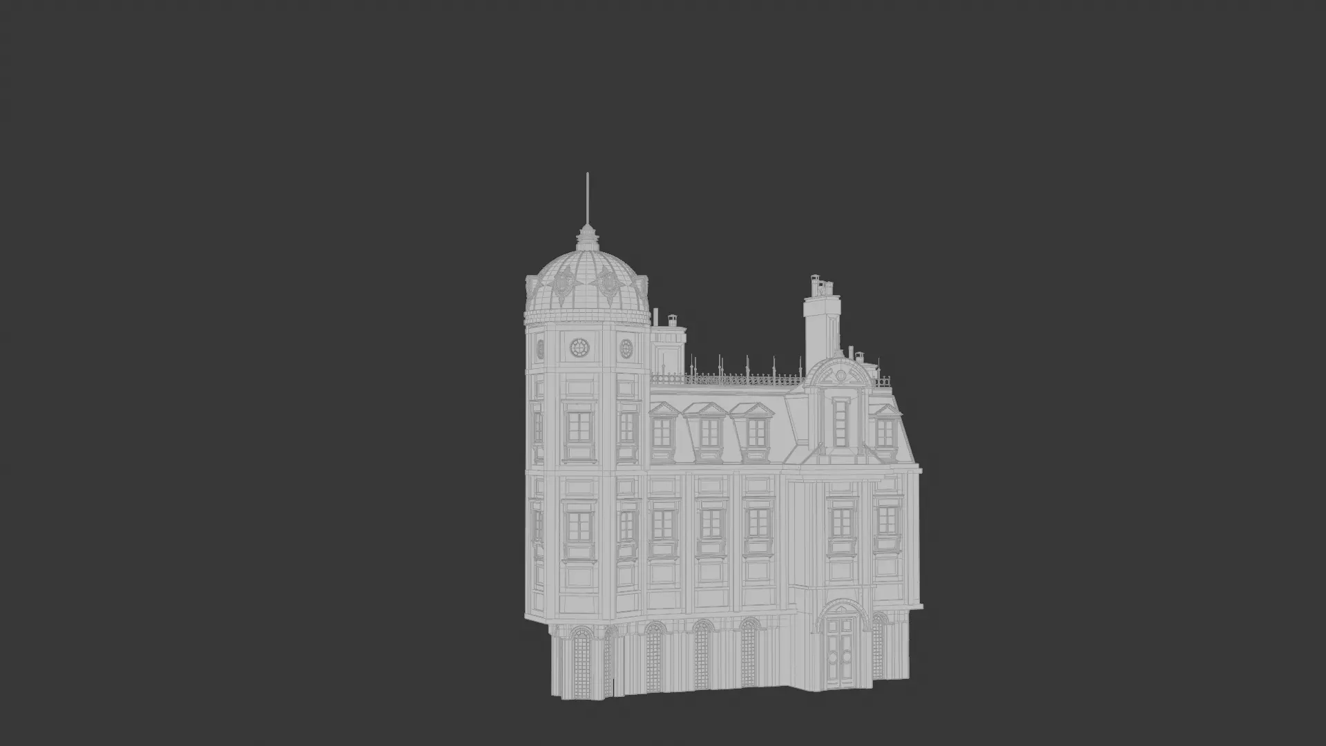 Classical European Building - House 26 3D model_1