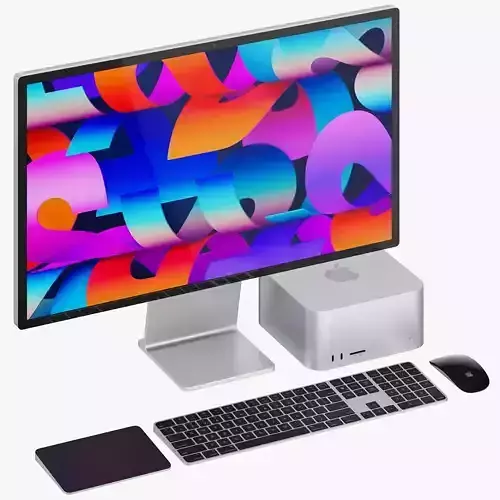 Apple Studio Display and Mac studio full set 3D model