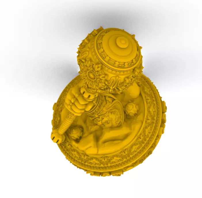 Hanuman Hand With Gada 3d Print 3D print model  3D print model_2