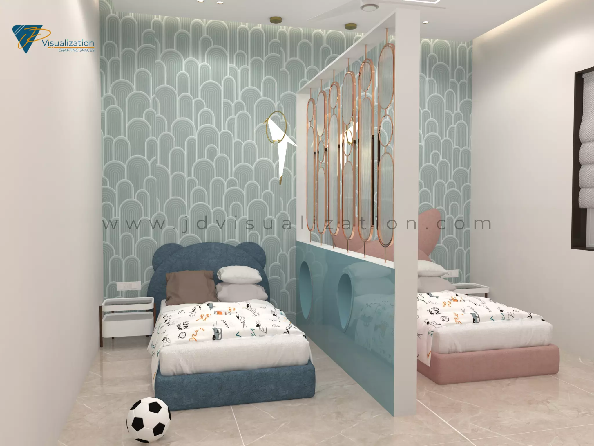 Kids Room with Walk-in 3D model_2