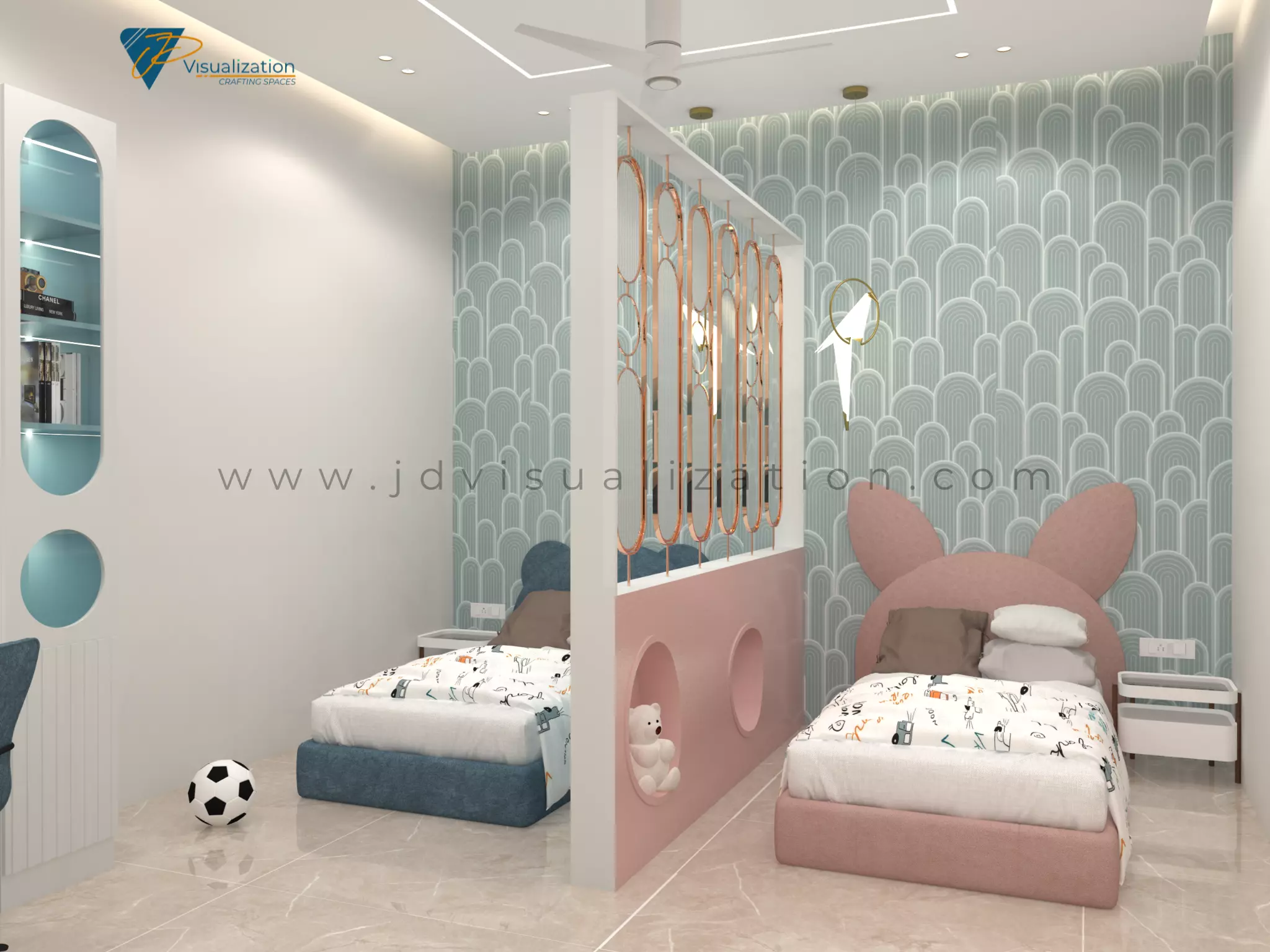 Kids Room with Walk-in 3D model_0