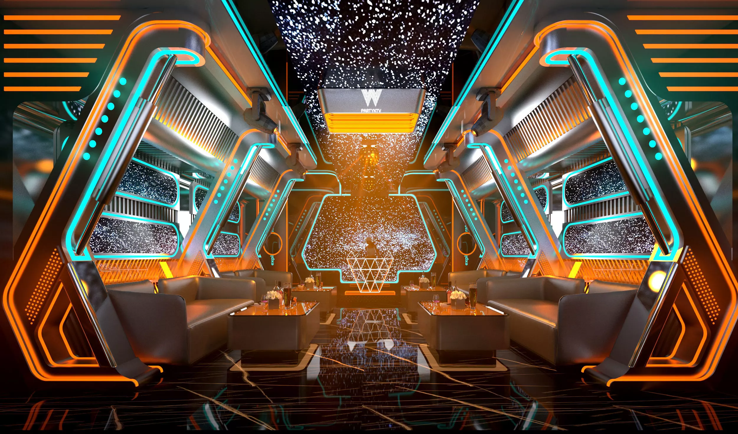 Inside the bar room Low-poly 3D model