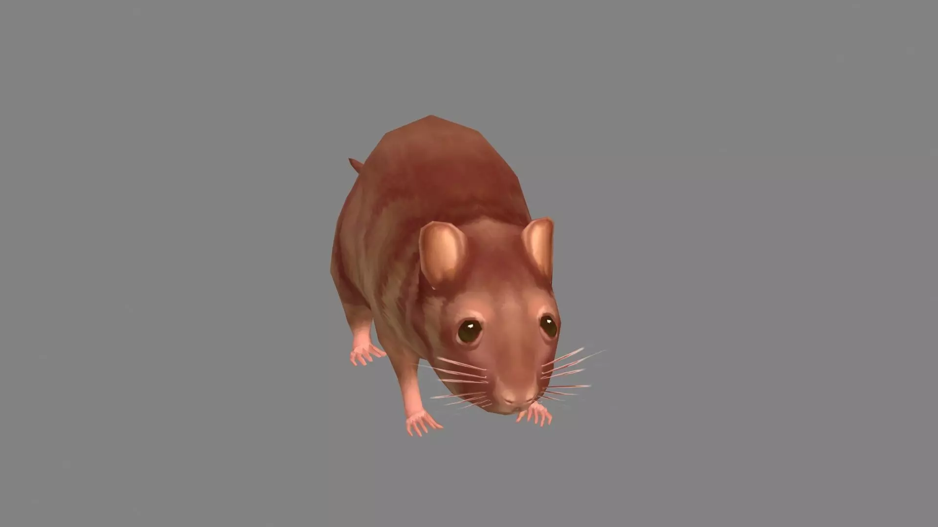 Cartoon mouse Low-poly 3D model_3