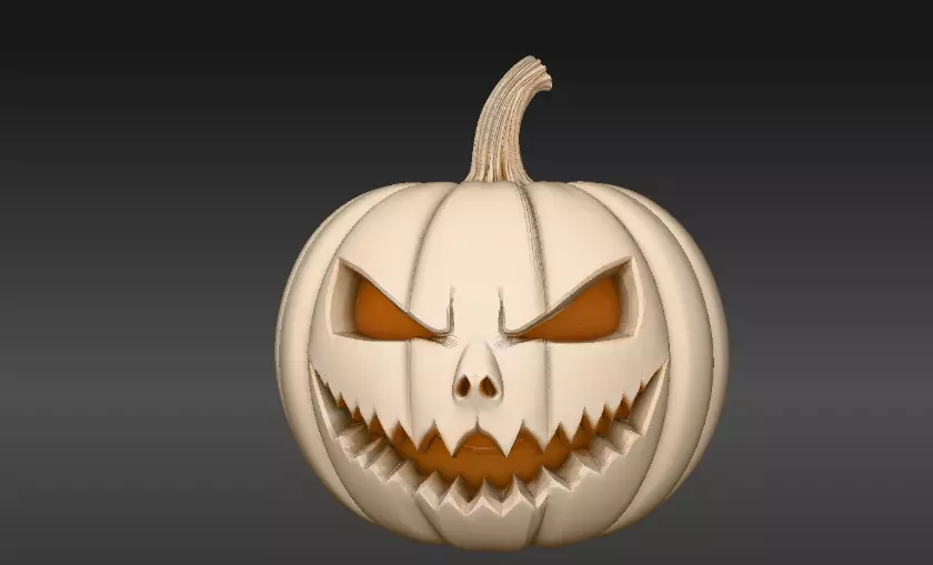 Jack-O-Lantern Pumpkin 3D Model Halloween Pumpkin Print-Ready 3D print model_0