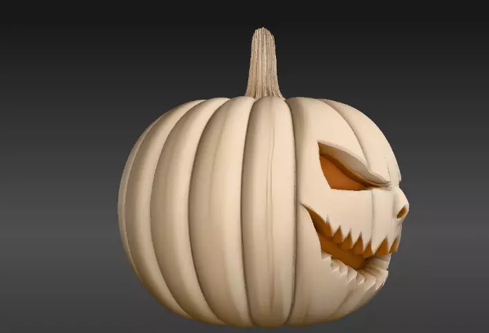 Jack-O-Lantern Pumpkin 3D Model Halloween Pumpkin Print-Ready 3D print model_2