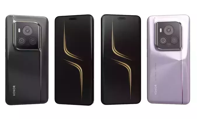 Honor Magic6 Ultimate Black And Violet High Poly 
