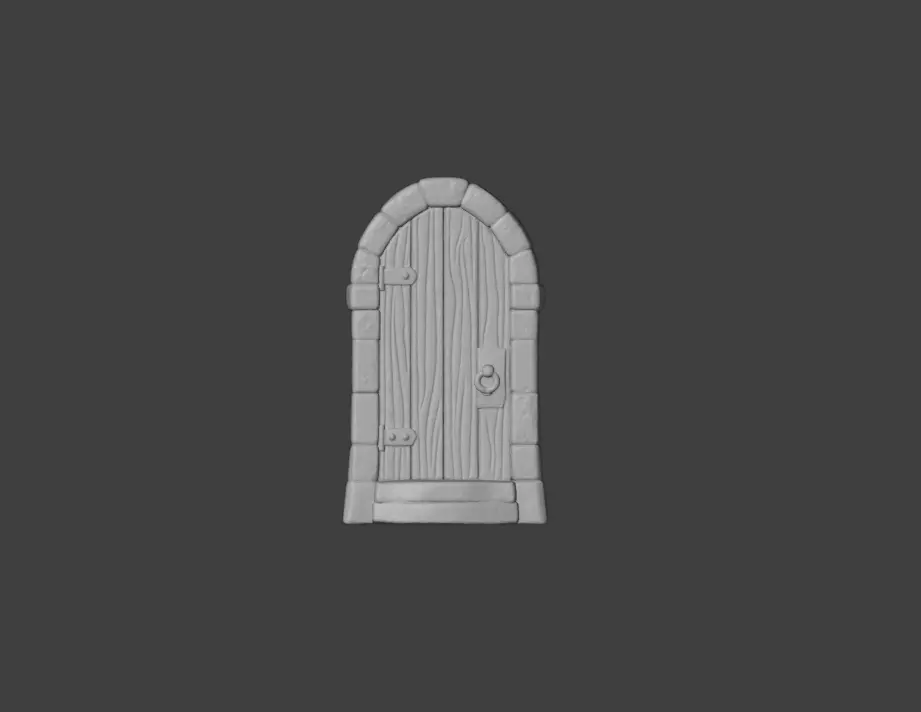 Medieval Wooden Door Low-poly 3D model_20
