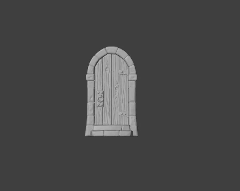 Medieval Wooden Door Low-poly 3D model_18