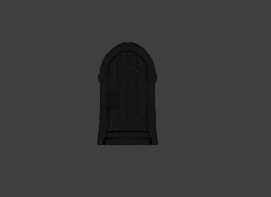 Medieval Wooden Door Low-poly 3D model_24