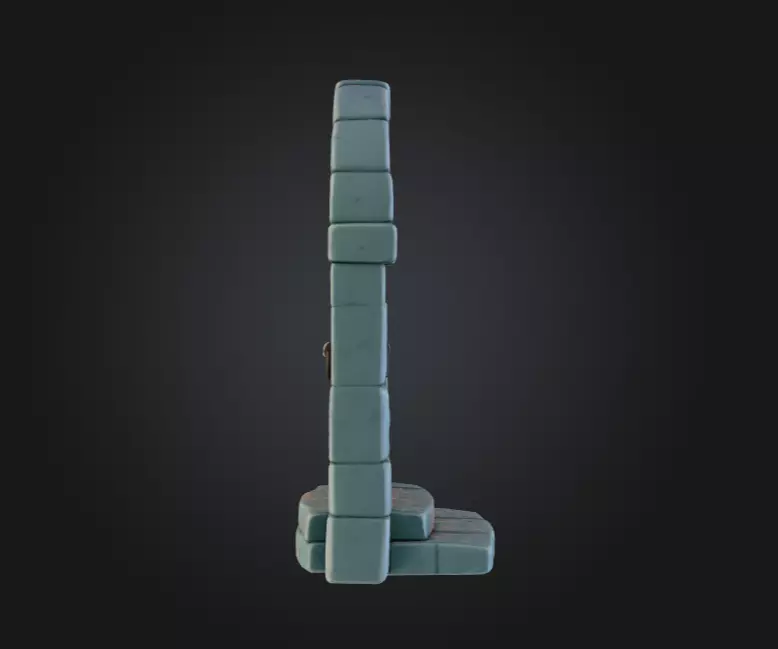 Medieval Wooden Door Low-poly 3D model_3