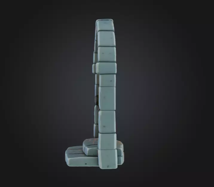 Medieval Wooden Door Low-poly 3D model_7