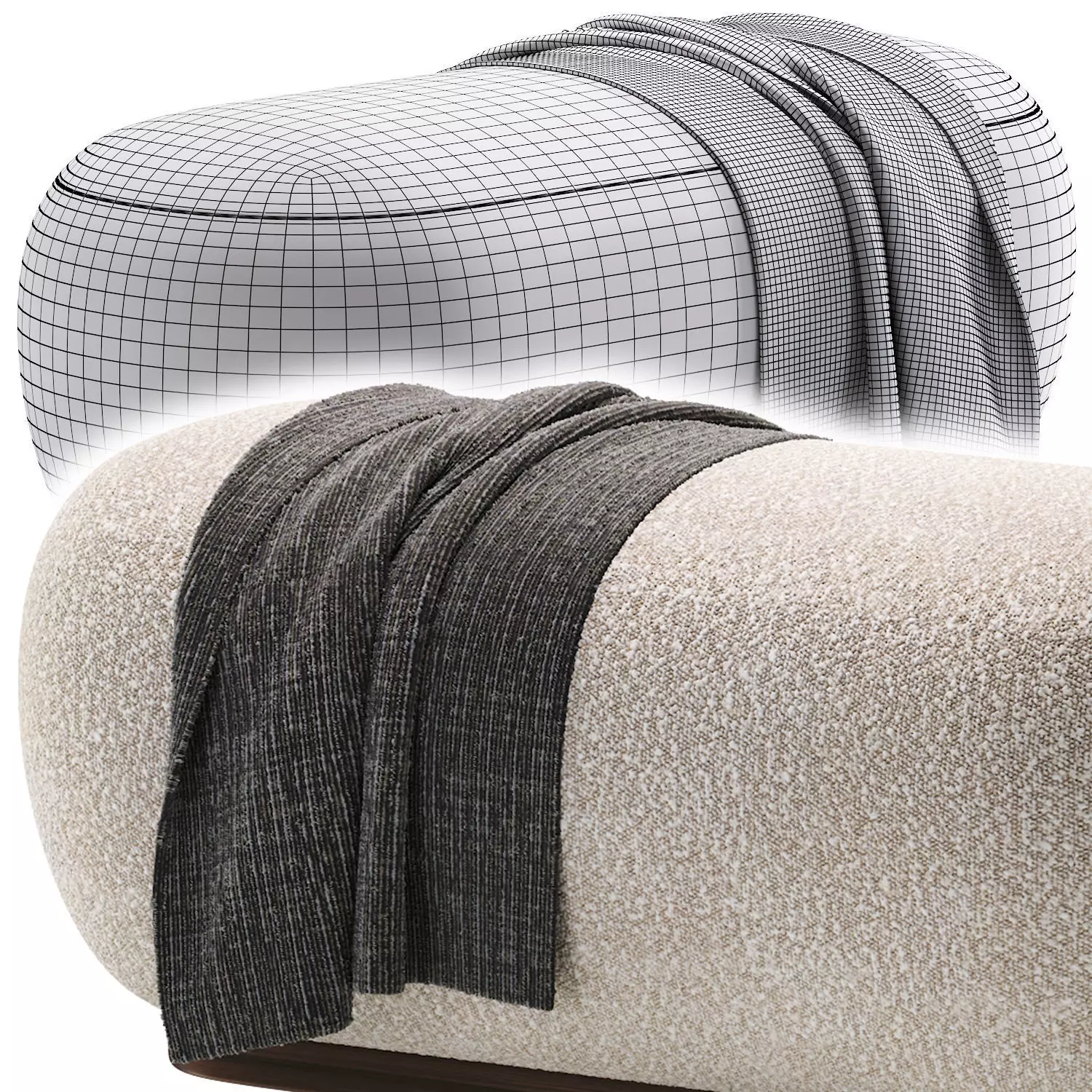 Bench GLAIB By Cazarina Interiors 3D model_6