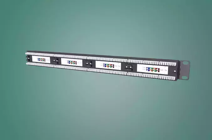24 Port Cat6 Patch Panel 3D model