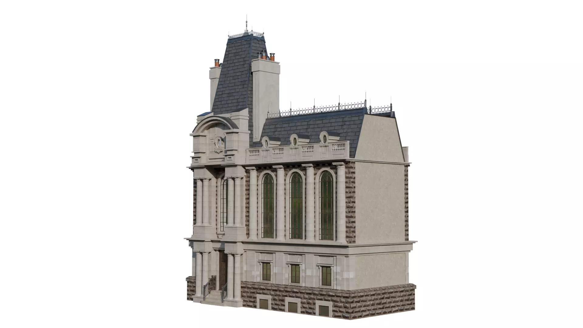 Classical European Building - House 27 3D model_4